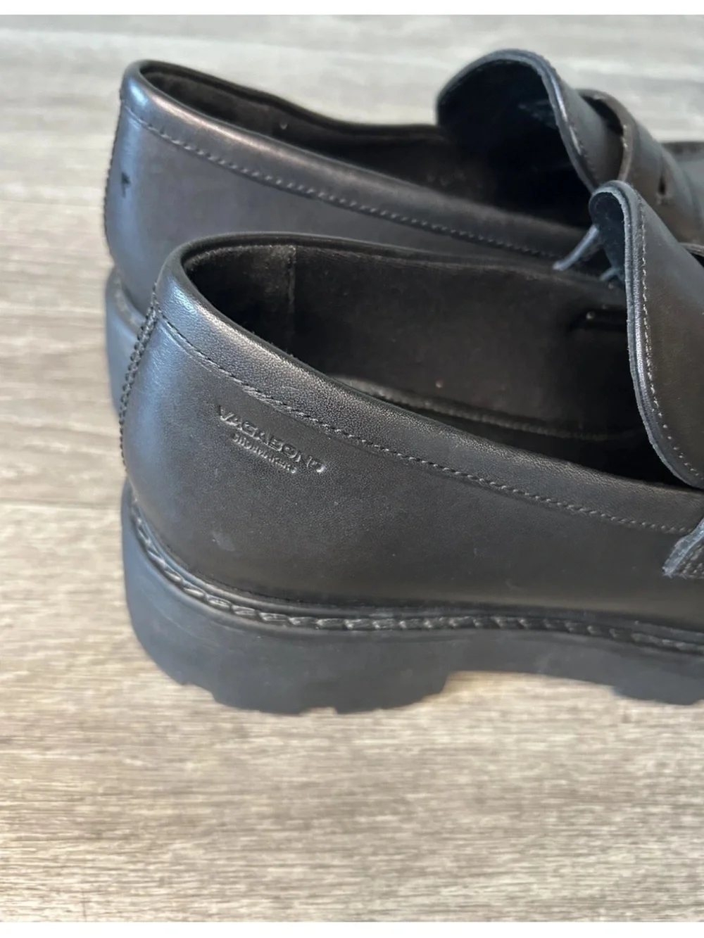 Vagabond Shoemakers Cosmo 2.0 Black Leather Platform Loafers US 10